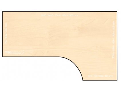 Rohová deska LUX bříza 1715