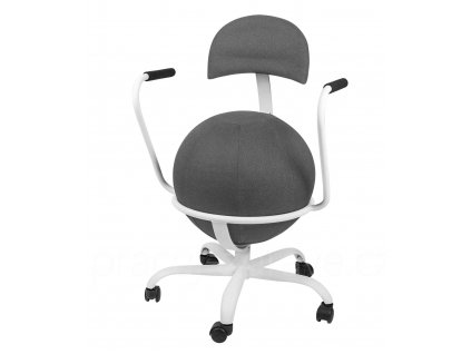 Balónová židle AIR SEATING A1+ antracit  s područky a čalouněným balónem