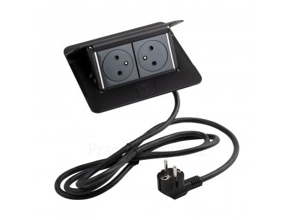 Elektrická POP-UP zásuvka 2x230 V Legrand  v barvě černá, bílá nebo hliník