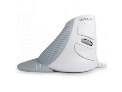 DeLux M618 white - DRATOVÁ VERTIKÁLNÍ ERGONOMICKÁ MYŠ - ROZBALENO  Laserová myš v bílé barvě
