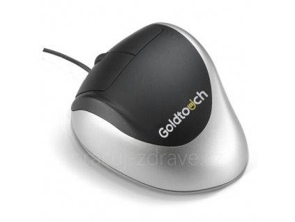 Goldtouch - drátová vertikální myš pro leváky  černo-stříbrná ergonomická myš