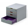 Zásuvkový box DURABLE VARICOLOR 4 SAFE  cylindrickým zámkem