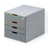 Zásuvkový box DURABLE VARICOLOR 4 SAFE  cylindrickým zámkem