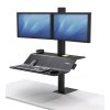 Pracovní stanice Fellowes Sit-Stand Lotus™ VE DUAL pro 2 monitory