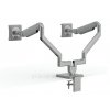 Držák na dva monitory Humanscale M2.1 stříbrno-šedá - upevnění na svěrku C na stůl  Inovovaný TOP model pro dva monitory