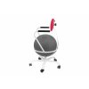Balónová židle PRACUJ ZDRAVĚ A1+ šedo-červená  s područky a čalouněným balónem
