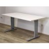 DESK FIX 300 šedá, bílá a černá podnož - výškově nastavitelný stůl  variabilní nastavení výšky stolu