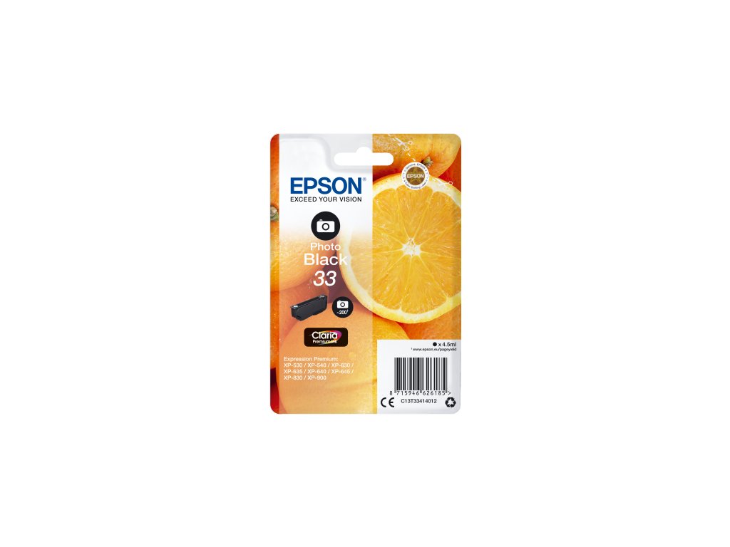 Epson Singlepack Photo Black 33 Claria Premium Ink