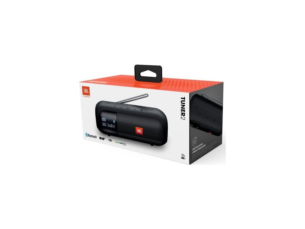 Prenosný Bluetooth reproduktor JBL Tuner 2 s FM/DAB/DAB+ Black EU
