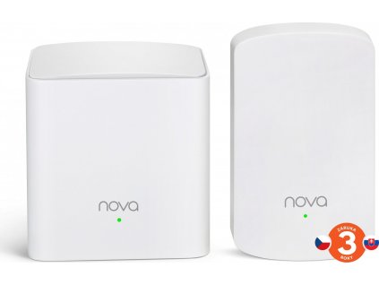 Tenda Nova MW5 (2-pack) WiFi AC1200 Mesh systém Dual Band, 2x GLAN/GWAN, ďalší 1x LAN, SMART SK app