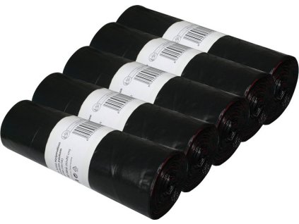 Helpmation odpadkové LDPE sáčky 35 litrů, černé (sada 5 rolí)
