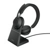 Jabra Evolve2 65, USB-A Black MS, tím, Ster., Desk.