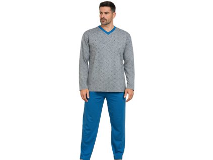 Pánské pyžamo Dominik - světle šedé (Velikost 5XL)