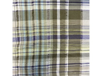 Tkanina 80 % bavlna / 20 % polyester vzor modrošedá kostka