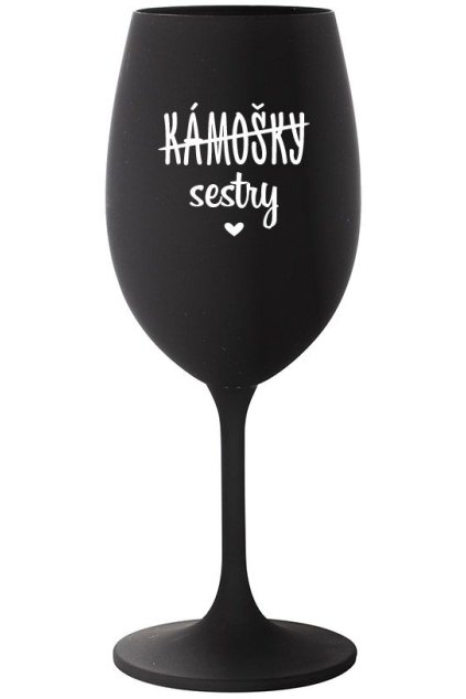 sklenicka na vino CERNA kamosky sestry