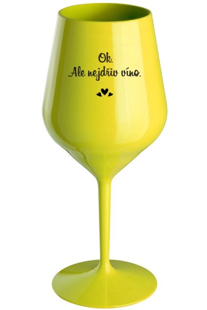 sklenicka na vino ZLUTA ok,ale nedrive vino