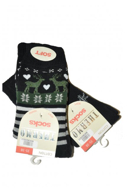 Dámské ponožky Thermo Socks Cotton 38232 - 2ks - WiK