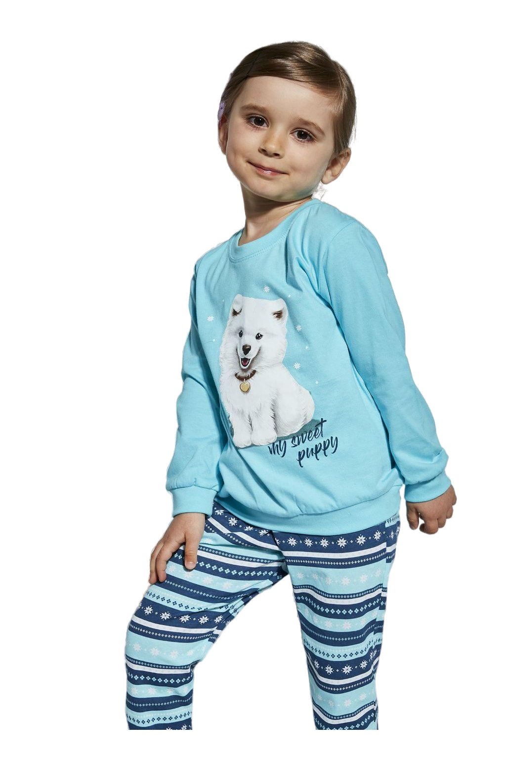 Dívčí dlouhé pyžamo Cornette 594/166 Sweet puppy