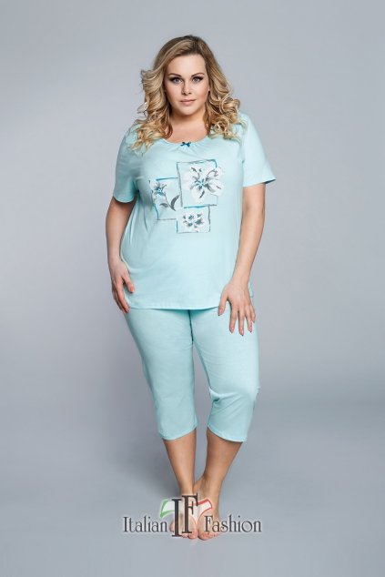 Dámské pyžamo Italian Fashion Bawaria 3/4 tyrkys