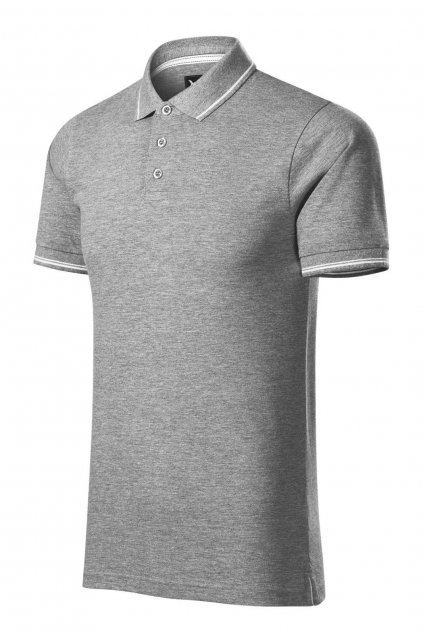 Pánské šedé triko s límečkem a krátkým rukávem