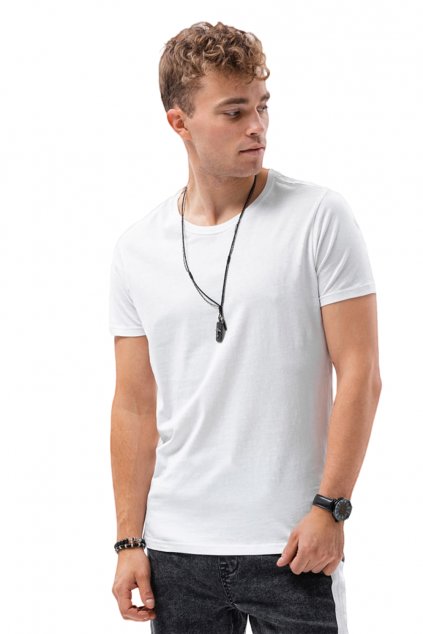 Pánské bílé triko s krátkým rukávem Leptir 700/01