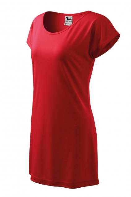 Dámské červené letní šaty z viskózy MF 123/07.