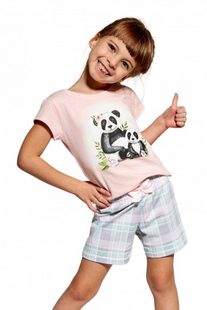 Dívčí bavlněné pyžamo s krátkým rukávem Cornette 787/92 Panda