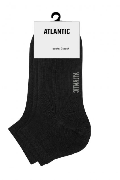 Pánské kotníkové ponožky Atlantic 3 pack černé