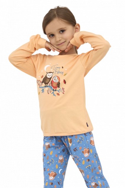 Dívčí dlouhé pyžamo Cornette 977/176 Owls 2COR PIZ KD 977 176 0 12 (1)