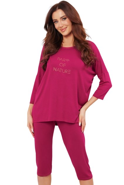 Dámské pyžamo Italian Fashion Natura 3/4 wino