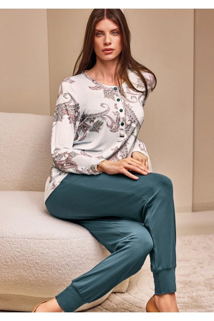 Dámské pyžamo Lormar 653821 (Velikost S, Barva Petrolejová)