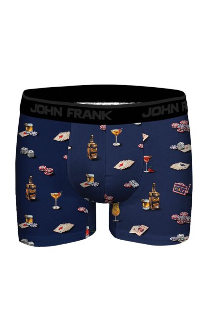 Pánské boxerky John Frank JFBDMOD136-DICE (Velikost L, Barva Tm. modrá)