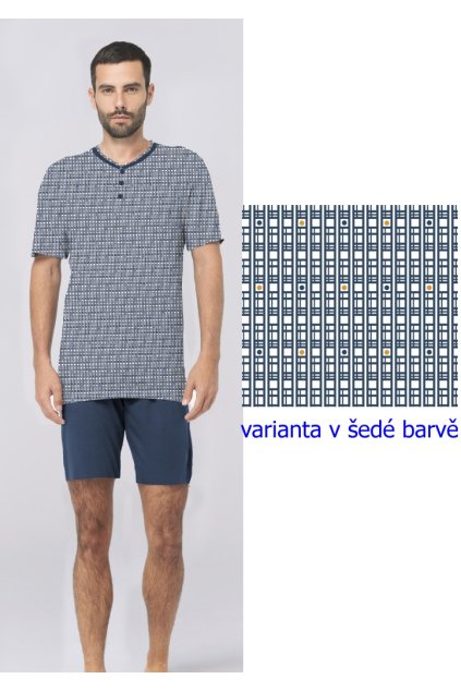 Pánské pyžamo KARELPIU KC6198 (Velikost 4XL, Barva Modrá)