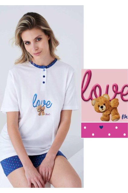 Dámské pyžamo KarelPiu KC8085 (Velikost L, Barva Bílá)