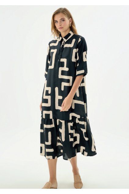 Dámské šaty Sevim 21461 (Velikost M, Barva Černá)