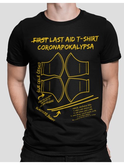 mockup of a man wearing a customizable t shirt against a plain color backdrop 1422 el (1)