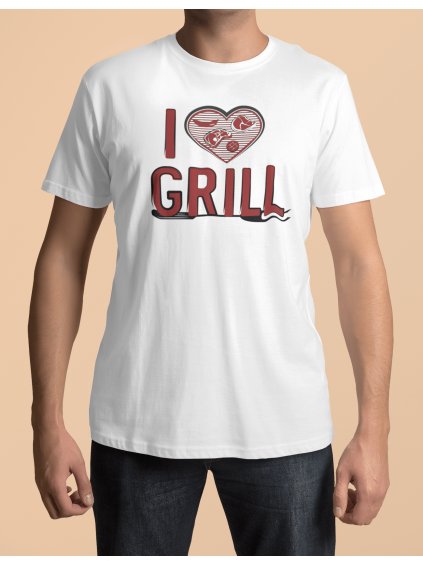 Tričko s potiskem I love grill