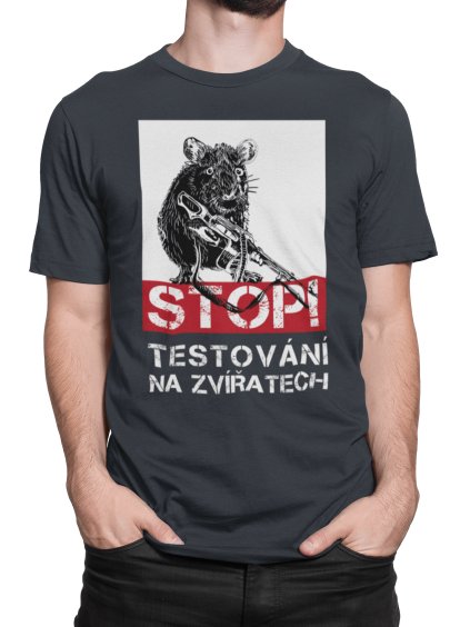 Tričko s potiskem Stop testování