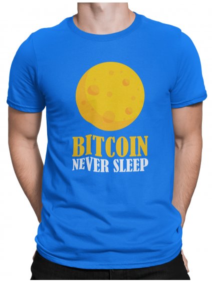 Tričko s potiskem Bitcoin never sleep