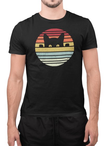 Tričko s potiskem Cat retro