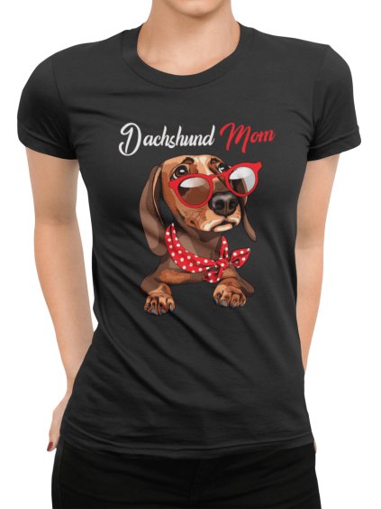 Tričko s potiskem Dachshund mom 2