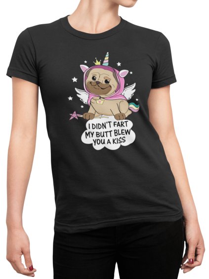 Tričko s potiskem Pug unicorn