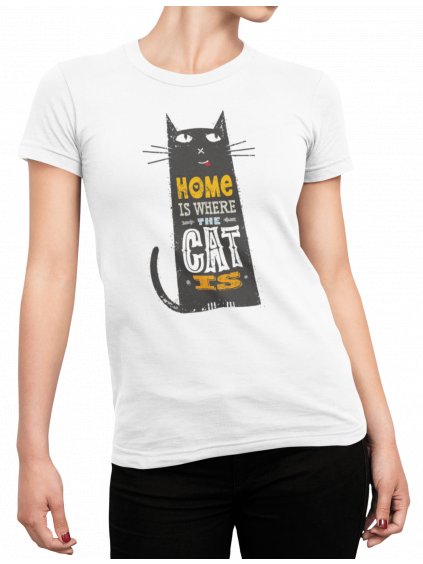 Tričko s potiskem Cat home