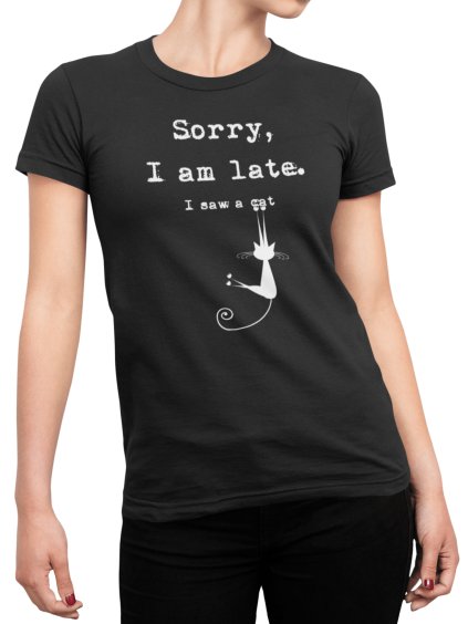 Tričko s potiskem I saw a cat