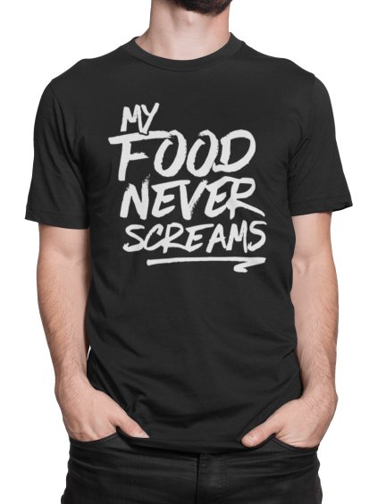 Tričko s potiskem My food never scream