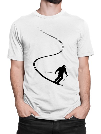 Tričko s potiskem Lyžař stopa