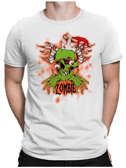 Tričko s potiskem Barevný Zombie