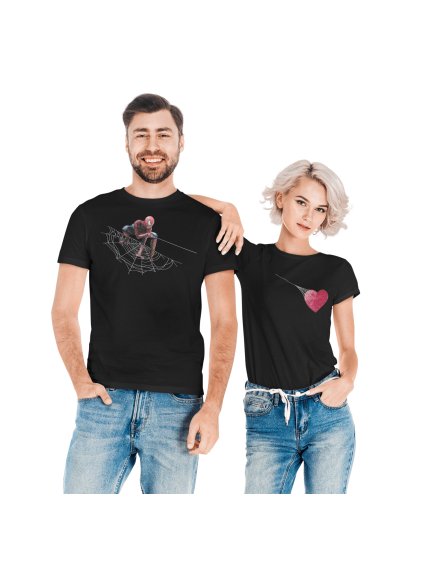 Trička pro páry Spiderman love