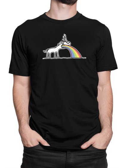 the unicorn throws up a rainbow cerne triko