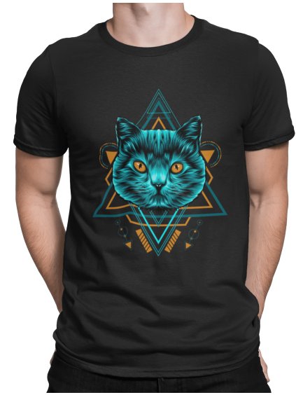 mockup of a man wearing a customizable t shirt against a plain color backdrop 1422 el min